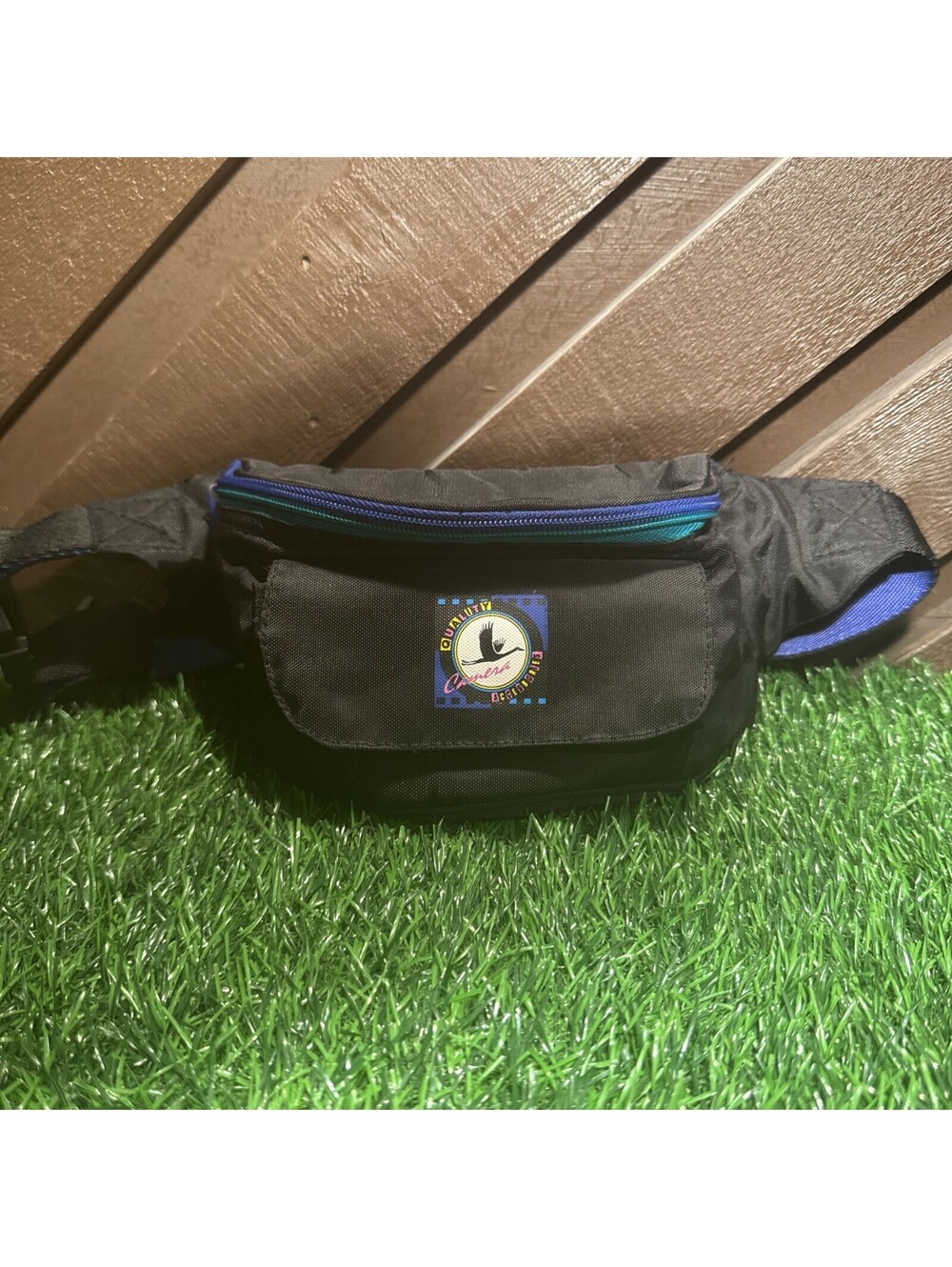 Vintage Quality Camera Accessories Fanny Pack QCA Nylon Waist Bag Black Blue